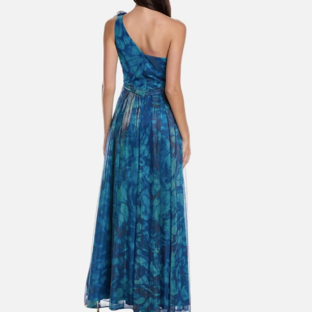 NWT Rene Ruiz Collection Blue Multi One-Shoulder Gown Size 12 - Picture 2 of 11